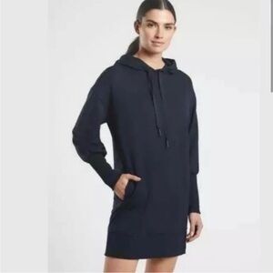 Athleta Mala Hoodie Dress Medium Tall Navy